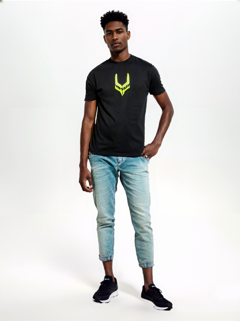 Oversize Fit Crew Neck black Short Sleeve T-Shirt Gray