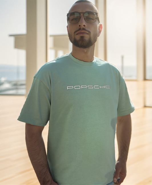 Oversize Fit Crew Neck Mint Short Sleeve T-Shirt black